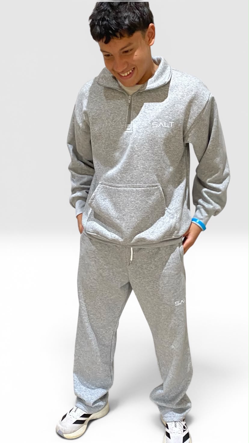 essential quarterzip & sweatpants grey essential quarterzip & sweatpants grey
