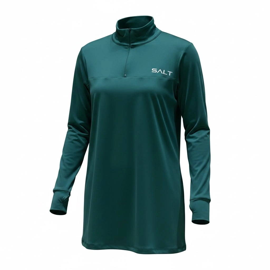 quarter zip top front emerald
