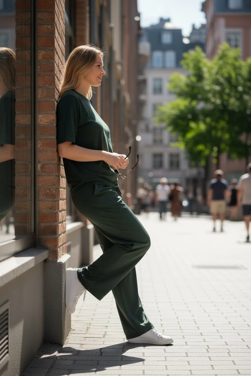 t-shirt & yoga pants model 1 olive t-shirt & yoga pants model 1 olive
