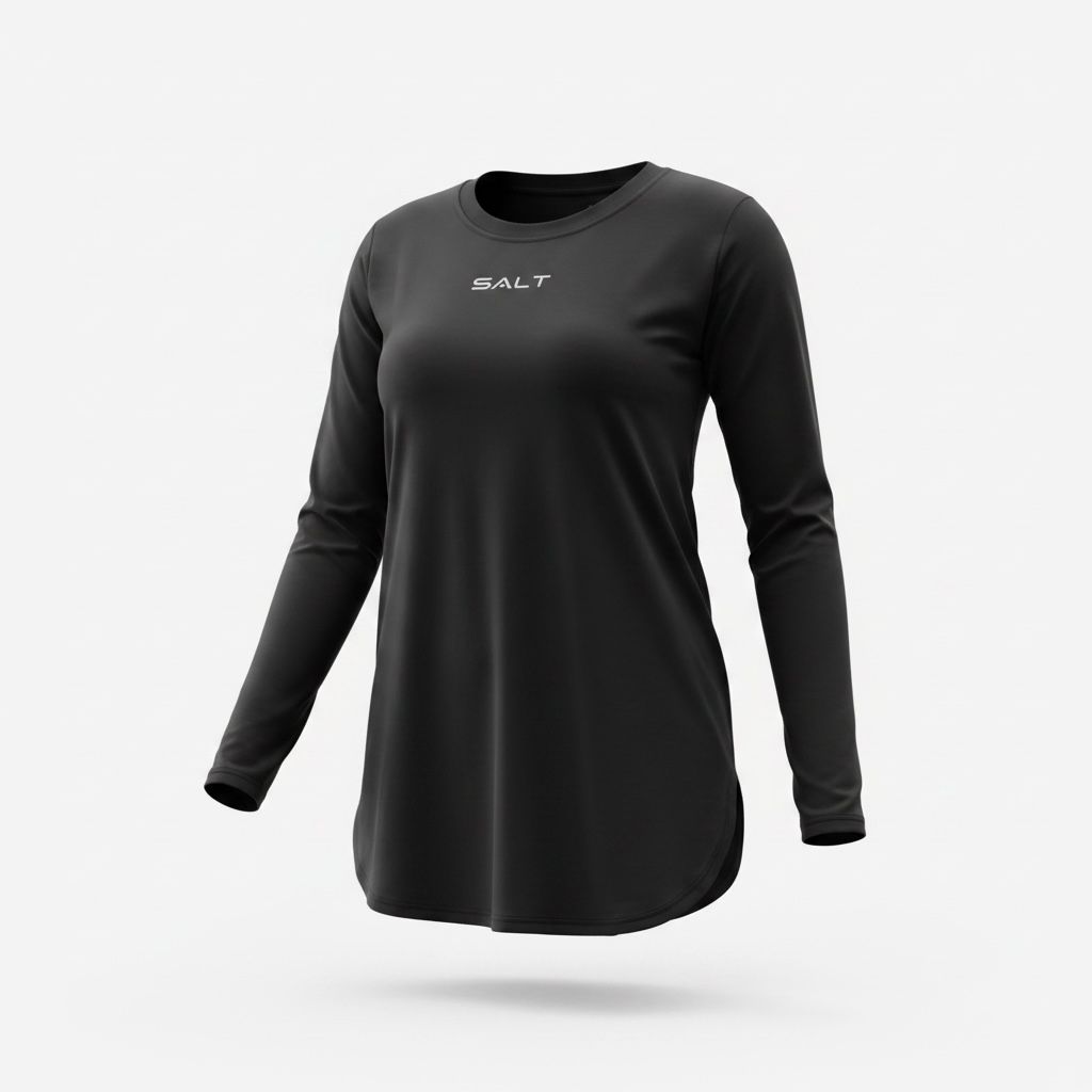 womens ls raglan black front