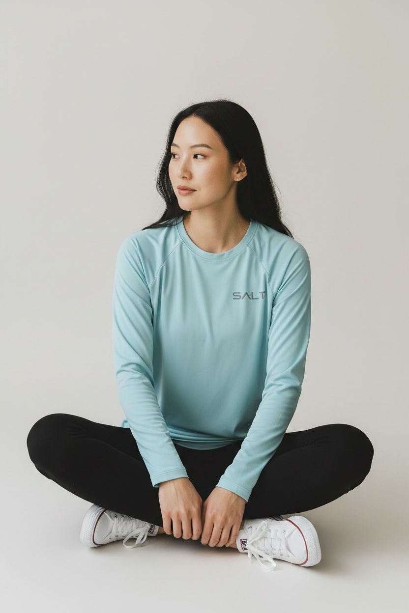 womens long sleeve raglan mint with black tights 3 womens long sleeve raglan mint with black tights 3