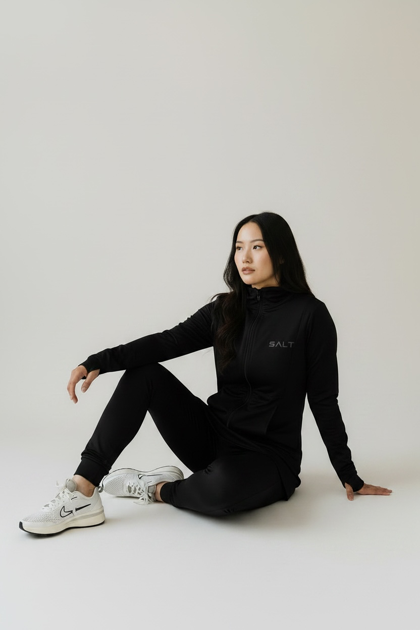 essential full zip track top and cuff pants in black essential full zip track top and cuff pants in black