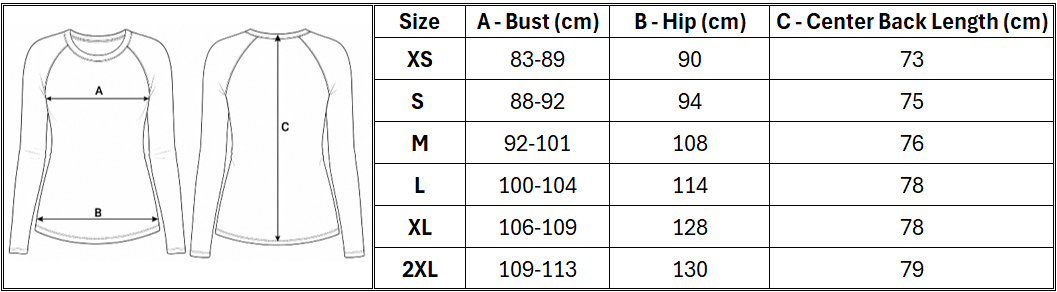 womens apparel sizing