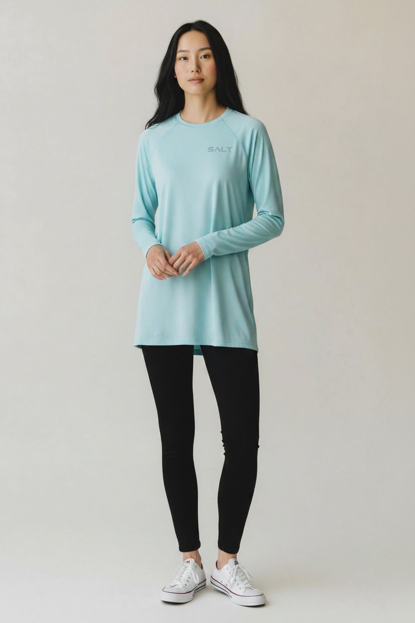 womens long sleeve raglan mint with black tights womens long sleeve raglan mint with black tights