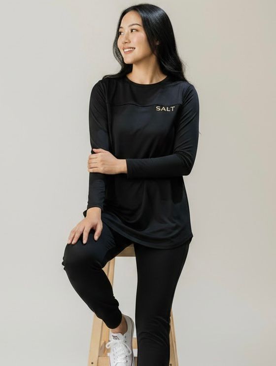 yoki long sleeve tee in black with cuffed pants yoki long sleeve tee in black with cuffed pants